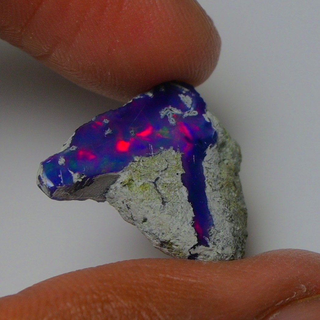 Blue Ethiopian Opal Rough 6.45 cts Smoked Black Opal Raw, Fire Opal