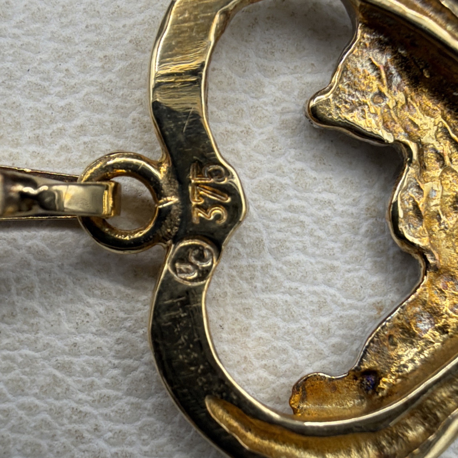 9ct Gold Teddy Heart Pendant