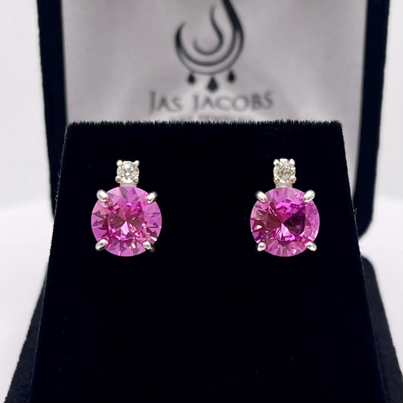 4ctw Brilliant Cut Pink Sapphire Earrings Stud Jewelry Gift September Birthstone