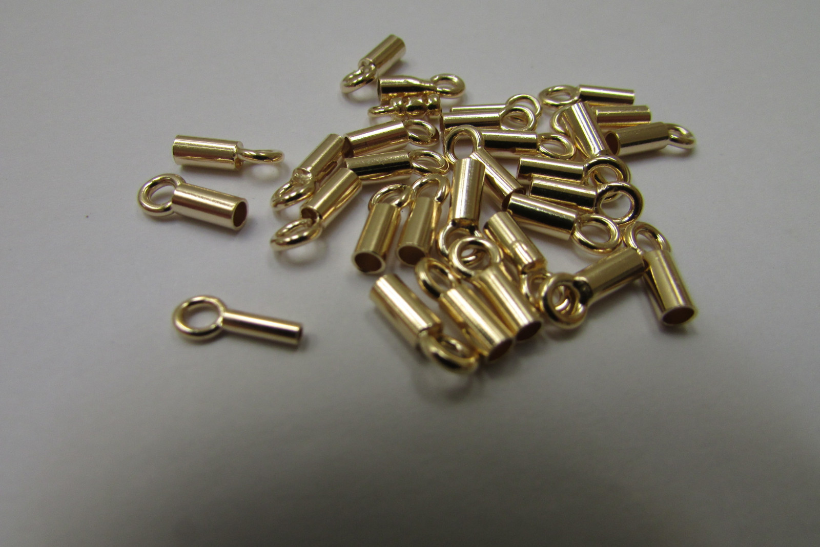 Wholesale Lot Crimp Ends Gold Plate over 925 Sterling Silver EndCaps all Jewelry