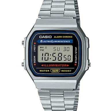 Casio A168WA-1WCR Vintage Silver Digital Watch – Retro Classic