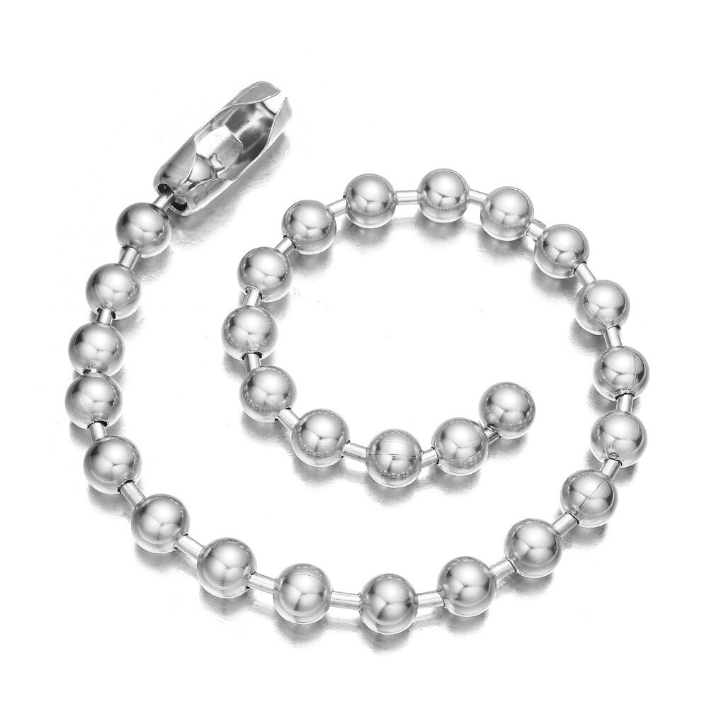 6/8/10/12mm Men’s 316L Stainless Steel Ball Beads Chain Necklace 16inch-40inch