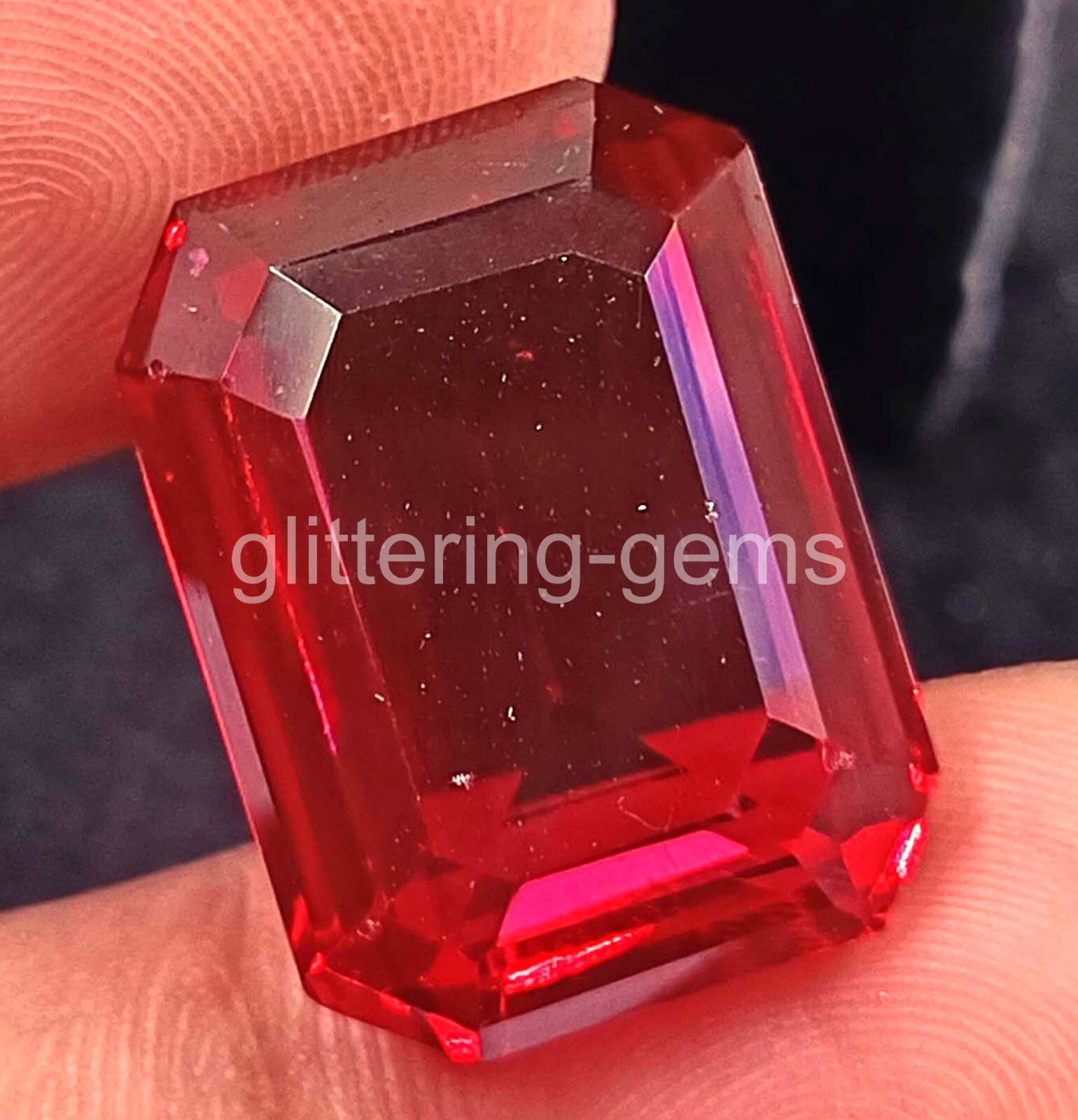 Natural Red Ruby 25.5 Ct Emerald Cut Certified Loose Gemstone 5AIH