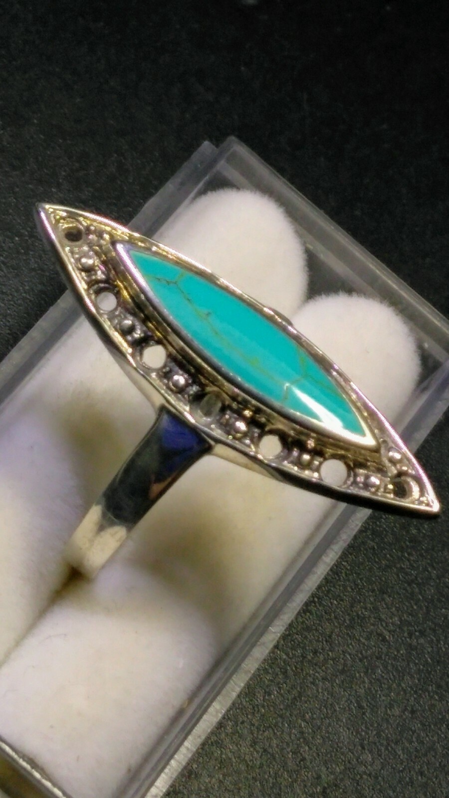 AESTHETIC NATURAL TURQUOISE IN STERLING SILVER.925 RING SIZE 8.75-9.0!