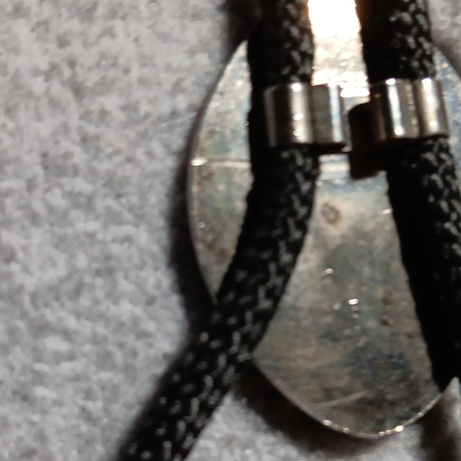 Men’s Western Bolo Tie Black Cord Oval Blue Mother of Pearl/Abalone Slide