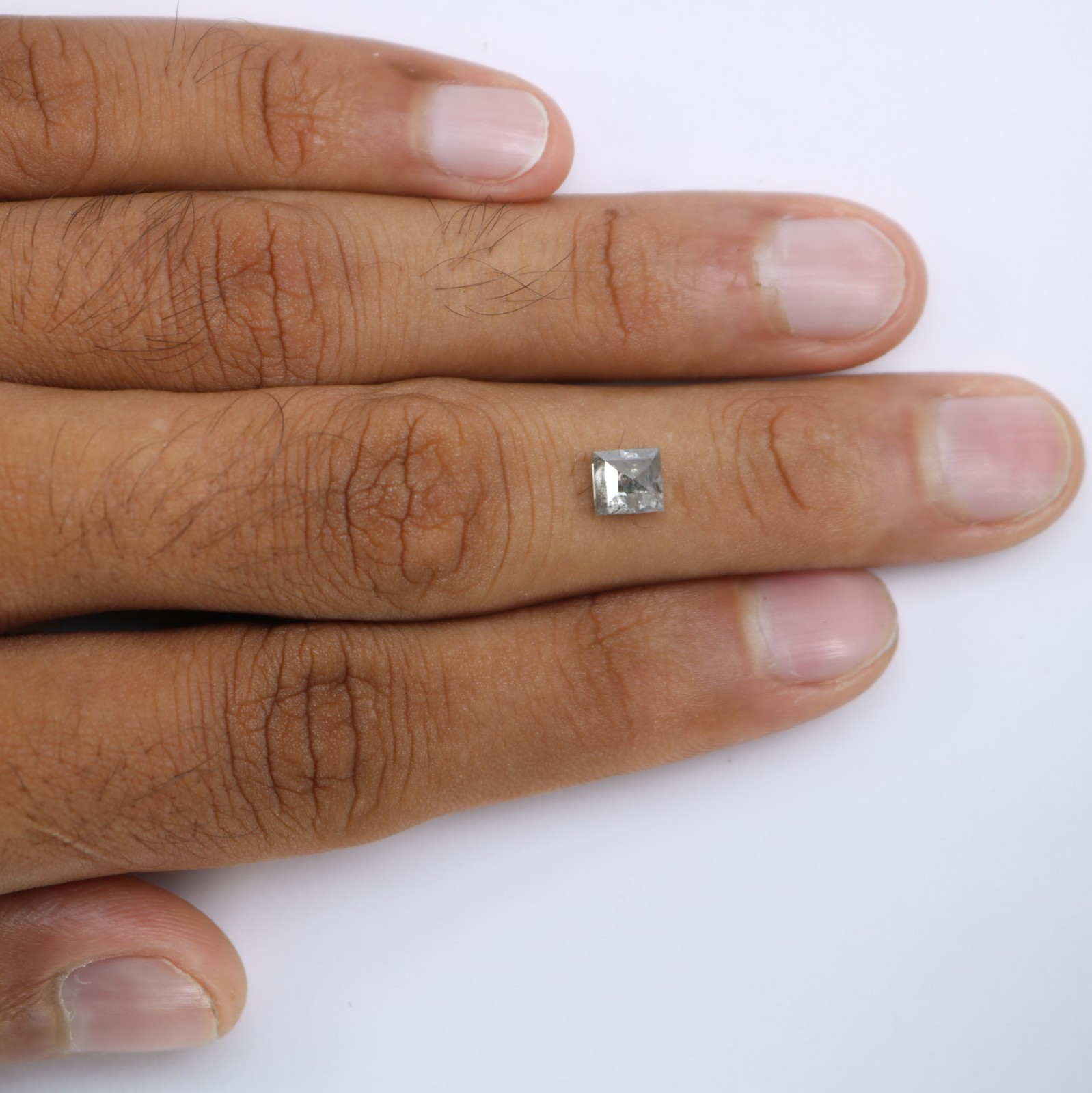 1.37 CT Polished Square Shape Salt And Pepper Loose Diamond For Proposal Ring