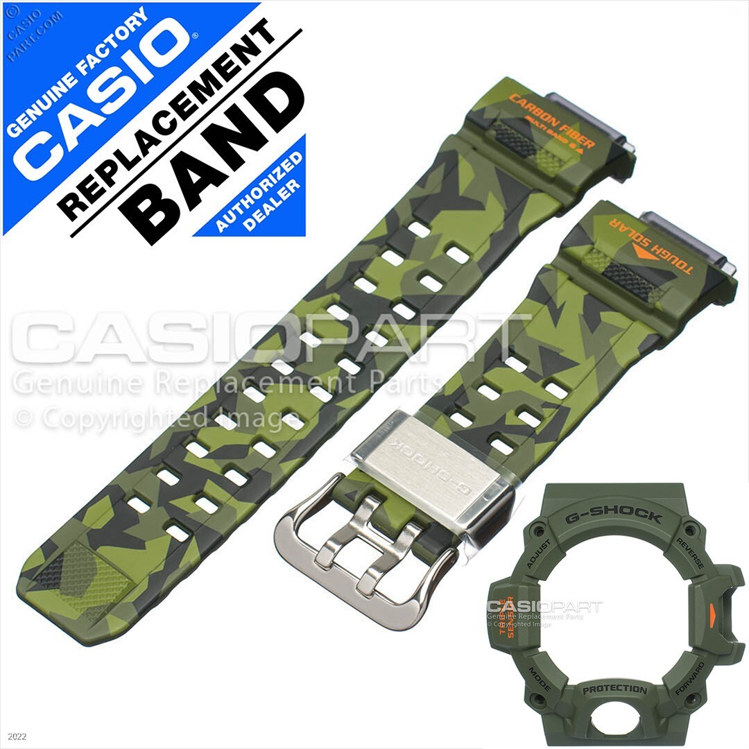 RARE CASIO Original G-SHOCK Green Band and Bezel GW-9400CMJ-3 Strap GW-9400CMJ
