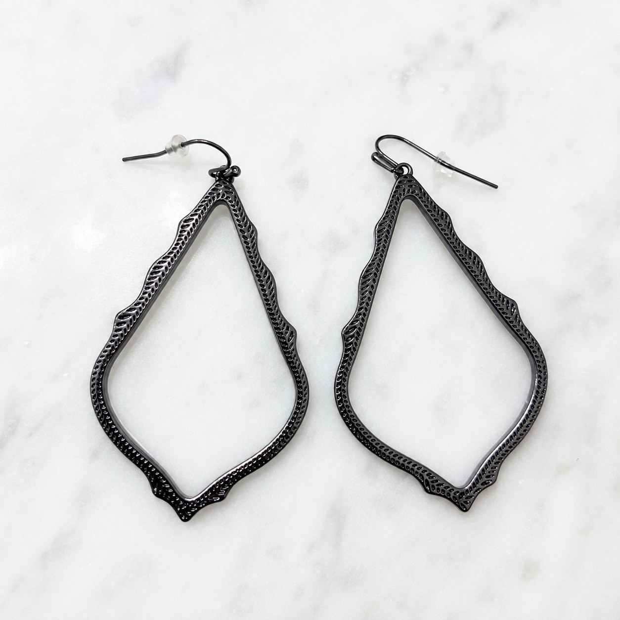 Kendra Scott Sophee Earrings Large Gunmetal Dangle Drop NWOT