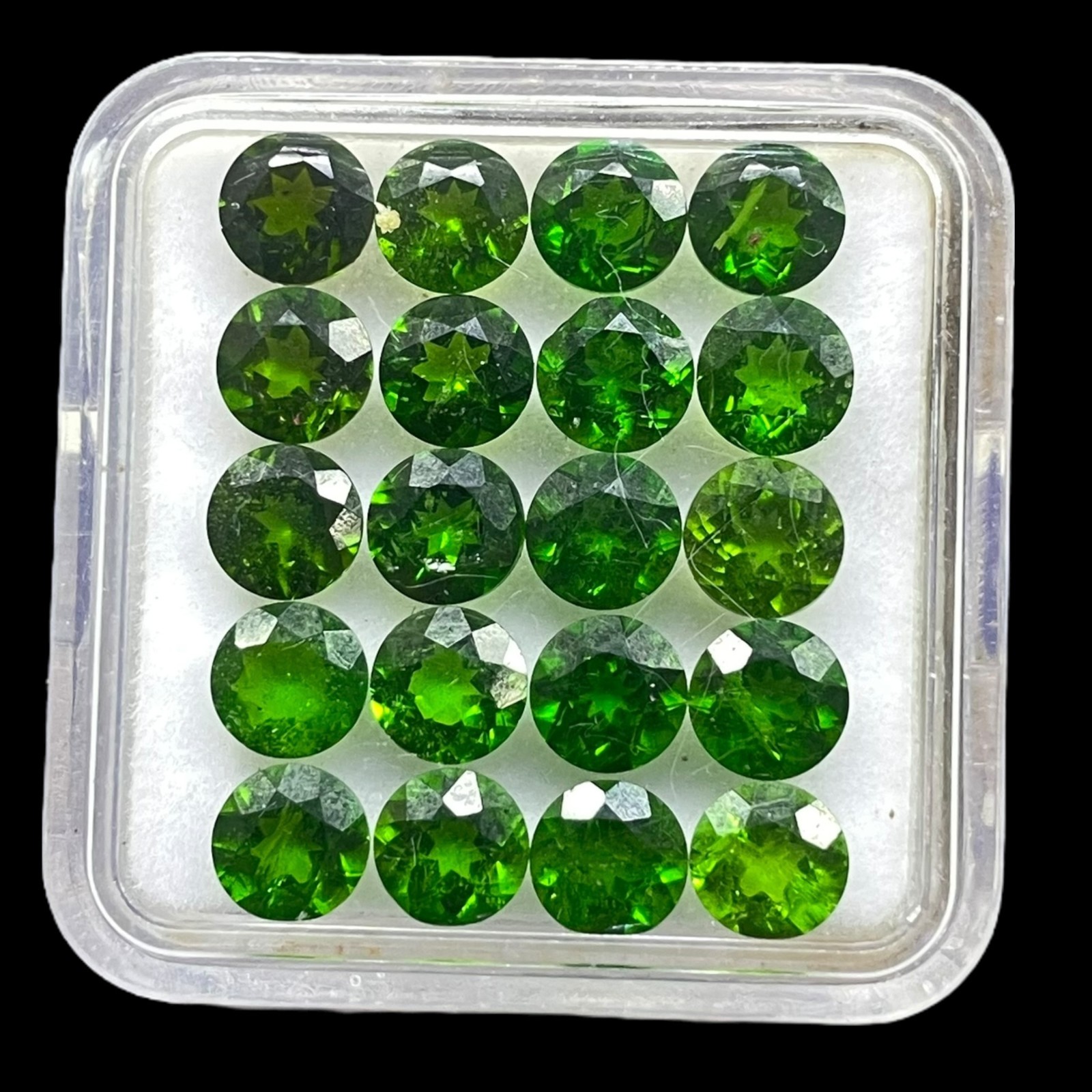 10 Pcs Natural Chrome Diopside 5mm Round Cut Vivid Green Loose Gemstones Lot