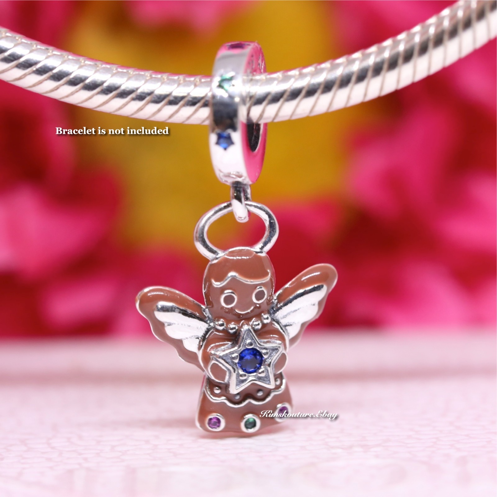 New Authentic PANDORA 925 My Sweetheart Gingerbread Angel Charm 794247C01