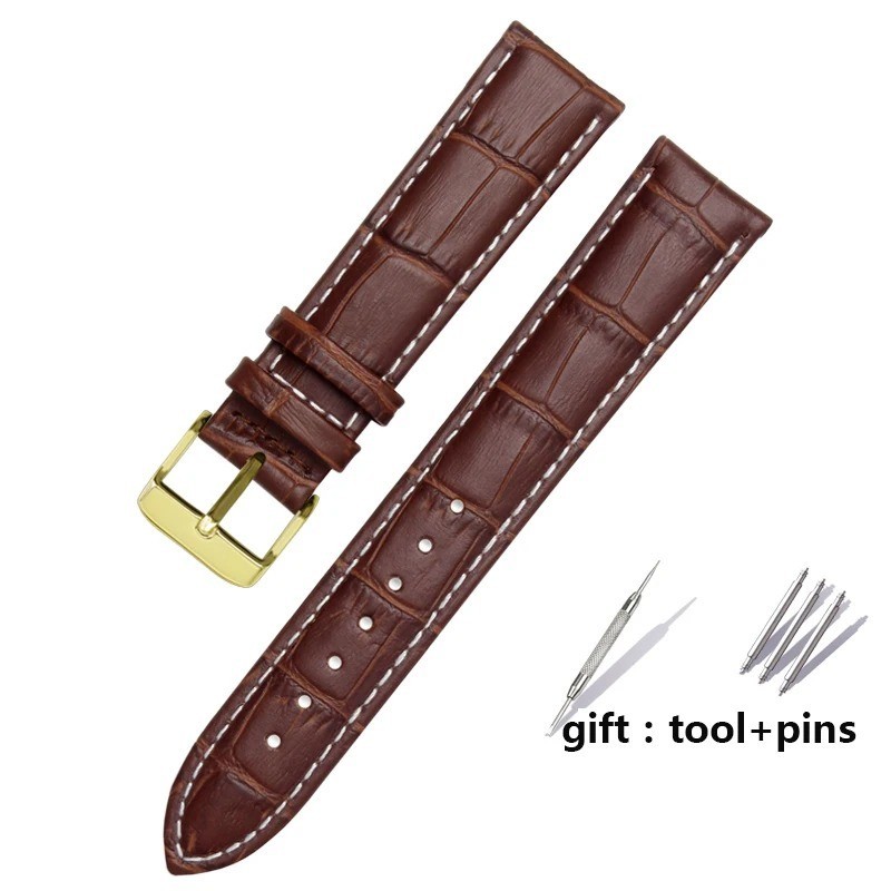 Leather Watch Band Strap Universal Replacement 12–22mm for Men Women