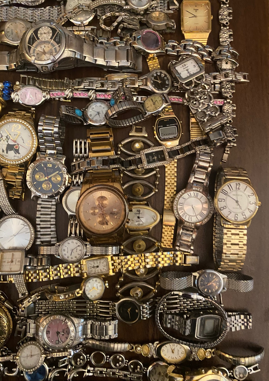 Huge Lot 85+ Vintage to Now Used Watches some Run Gold Silver Tone BRANDS+++