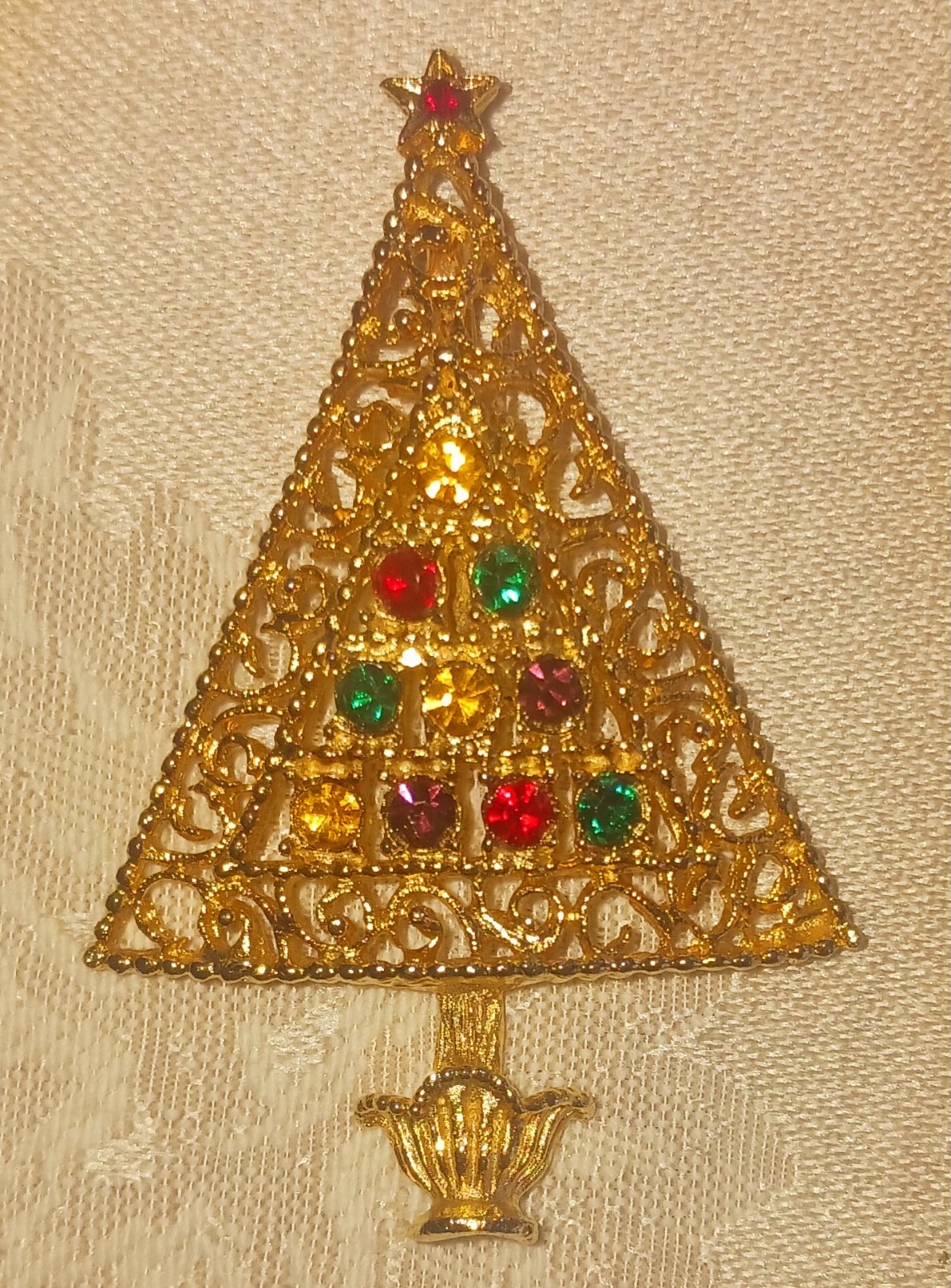 Estate Christmas Tree Brooches ~ TRIFARI CROWN ~ART ARTHUR ~GERRYS AVON ~ WIRE +
