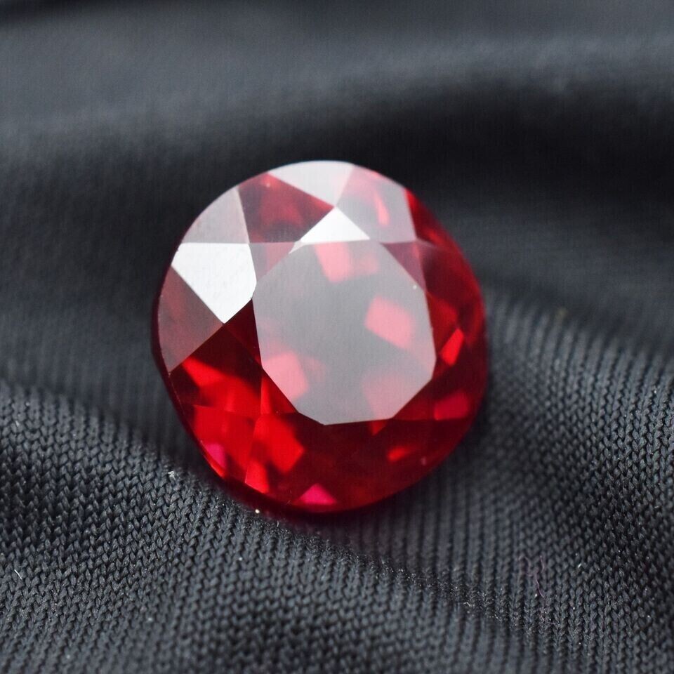 Dark Red Ruby Round Cut Natural Mozambique EGL Certified 12-14 Ct Loose Gemstone
