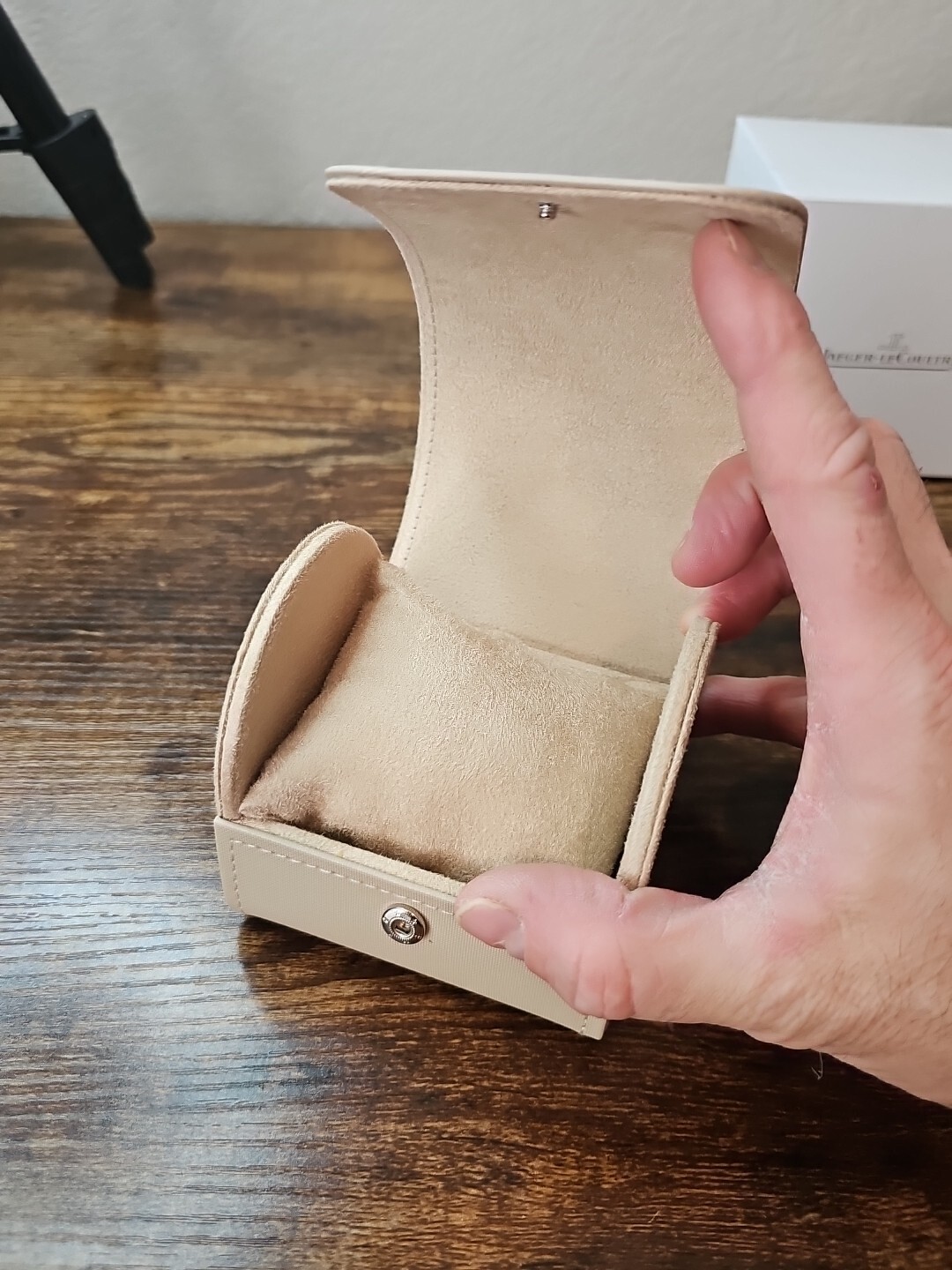 Authentic Jaeger-LeCoultre Watch Beigh Suede Storage & Travel Box OEM Authentic