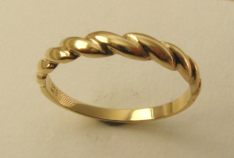 GENUINE 9ct 9K SOLID YELLOW GOLD TWIST DRESS RING