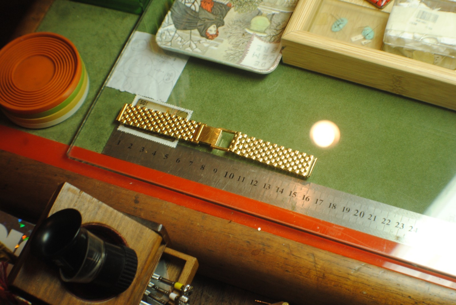 VINTAGE 18K YELLOW GOLD 16MM 46.2 GRAMS BRACELET STRAP FOR 1940S WATCHES 16CM