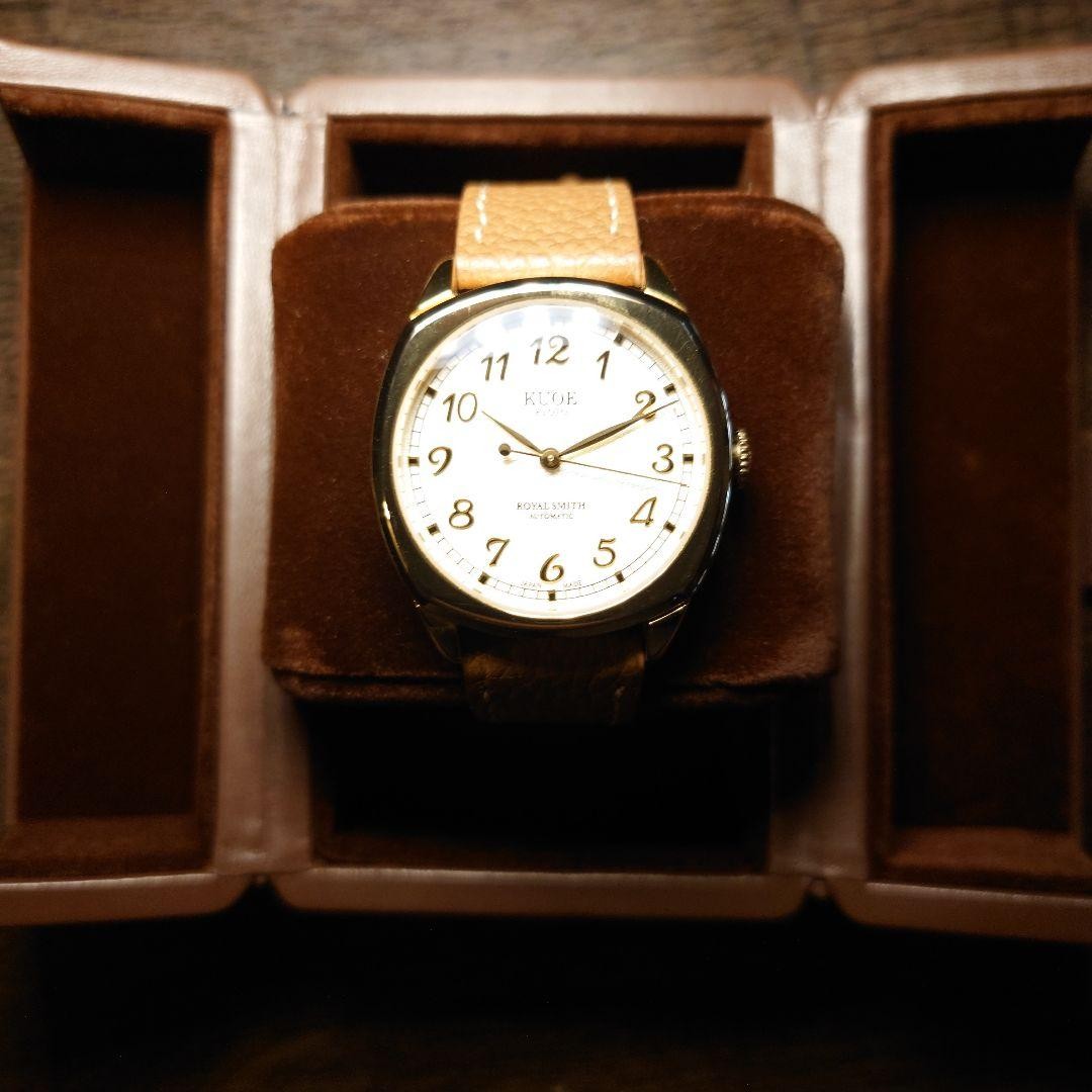 KUOE Kyoto Royal Smith 90-008 Automatic Watch Gold Tone Box D Buckle Set