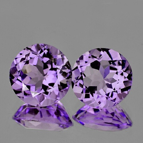 Purple Amethyst Round 7.00 mm 2 pieces, Flawless-VVS , Natural Loose Gemstone
