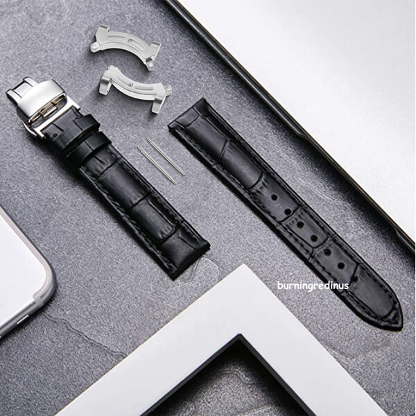 For Citizen Eco-Drive Promaster BJ8050-08 24mm Leather Watch Band+Silver Adapter