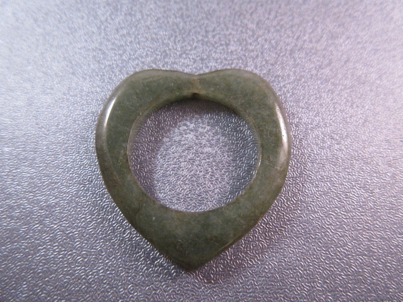 SouthEast Asia Jade Heart Bead w/ Hole 1pc