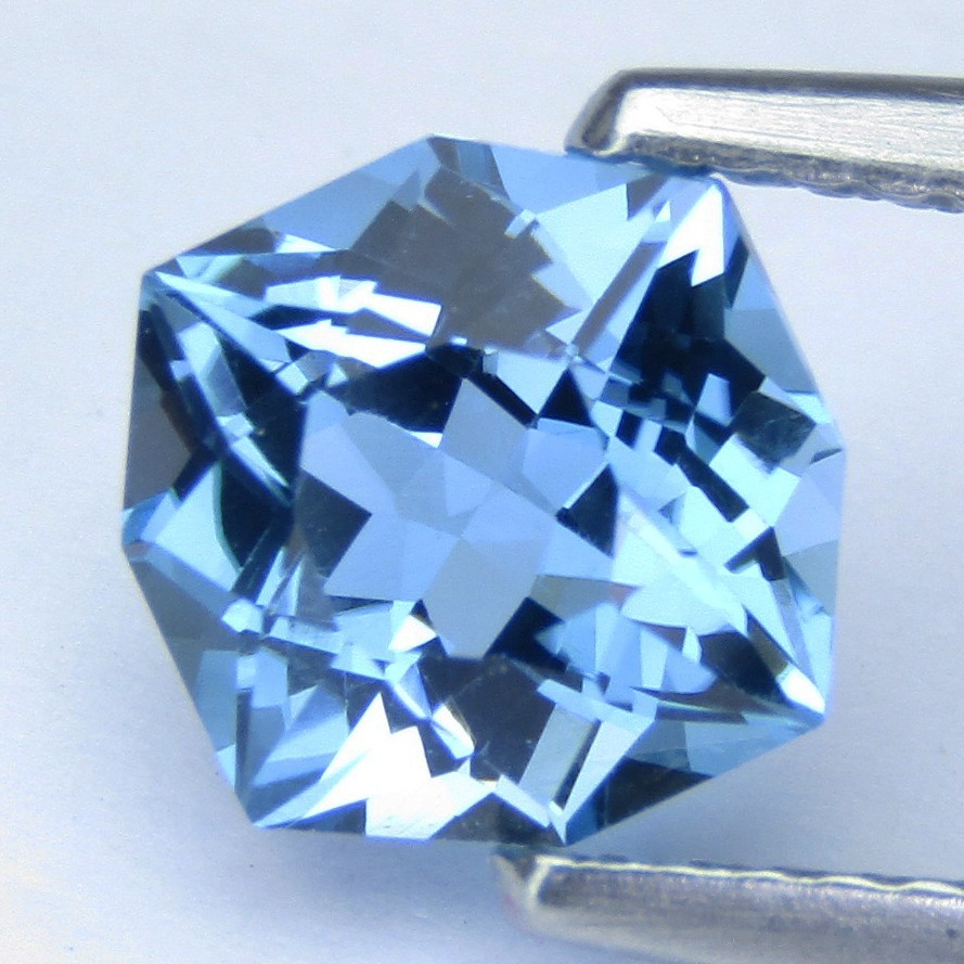 2.00Cts Sparkling Natural Blue Topaz 7.1mm Cushion Custom Cut Gemstone Ref-VIDEO