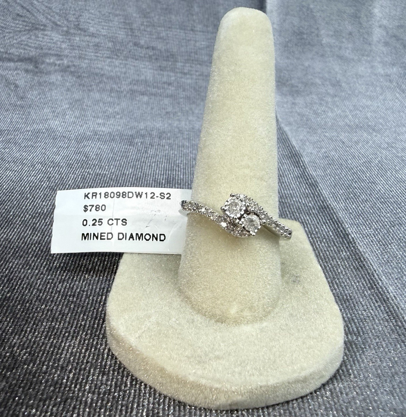 Natural 0.25 ctw Diamond 925 Sterling Silver Ring Size 7