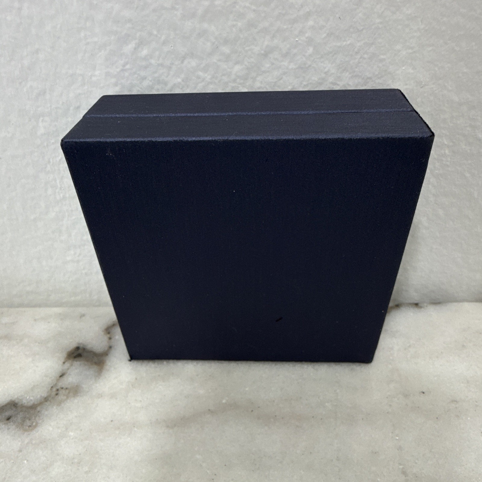 NALI Jewelers Blue/White Square Faux Leather Lined Ring Jewelry Box 1 Piece