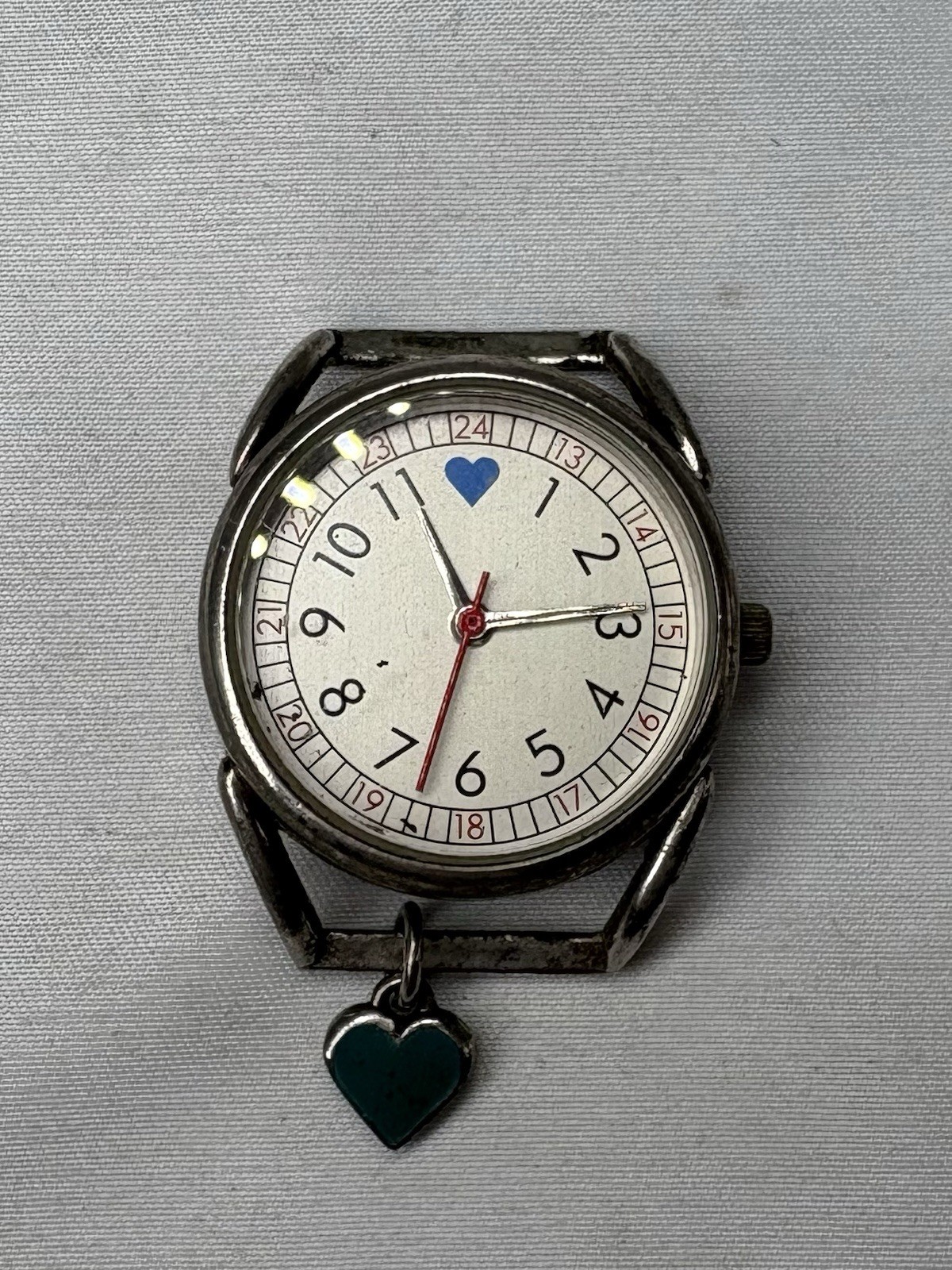 Nurse Mates White Tone Band Quartz Analog Women’s Watch New Battery No Band