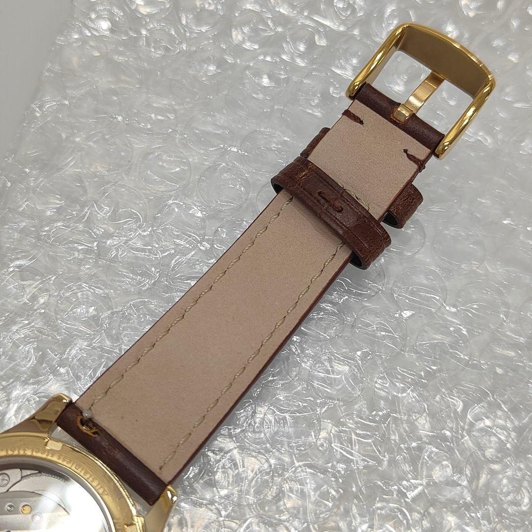 KUOE ROYAL SMITH 90-006 Gold Ivory Waffle Automatic Watch 35mm Miyota 9039
