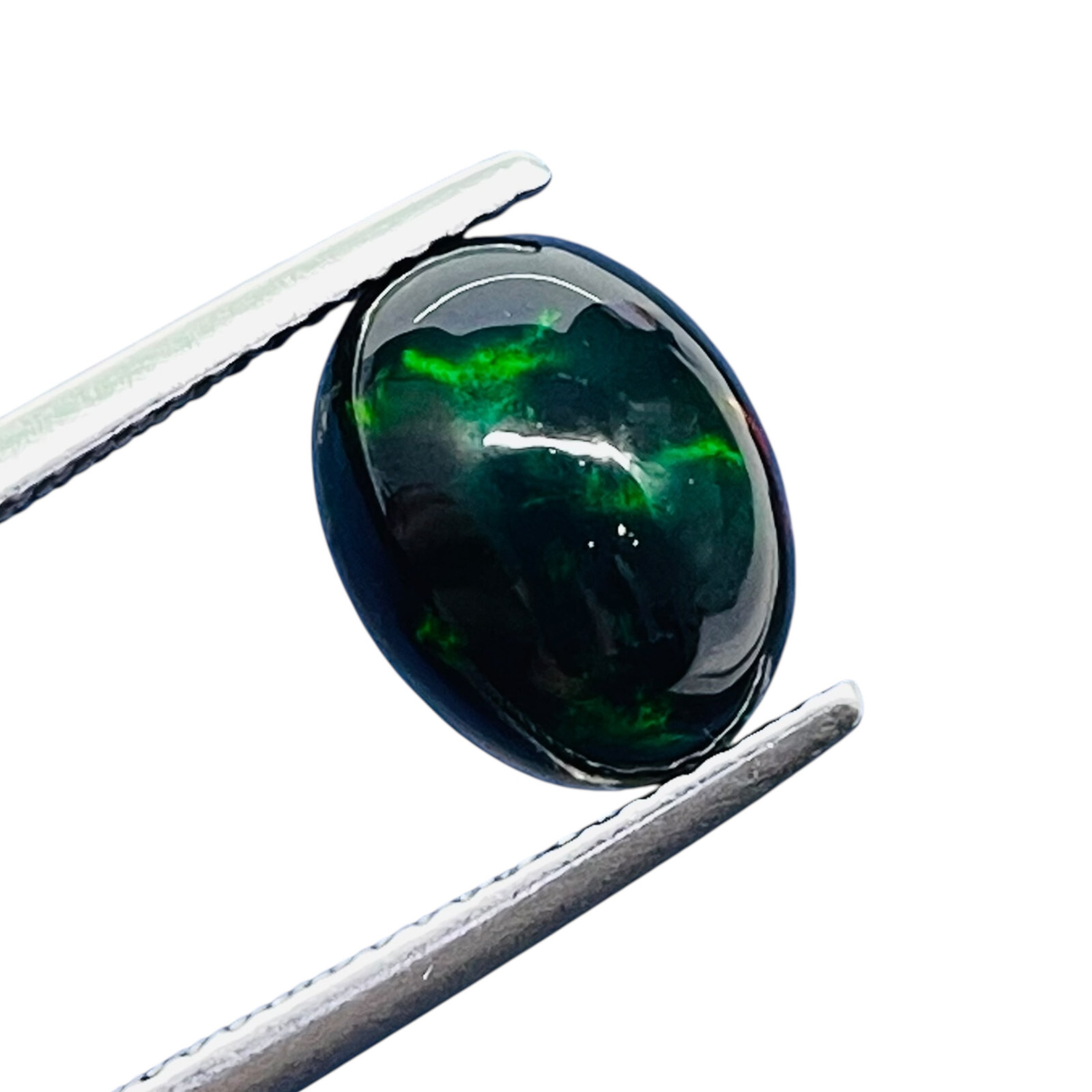 2.23 Cts Natural Ethiopian Black Opal 10.5x8mm Oval Cabochon Loose Gemstone