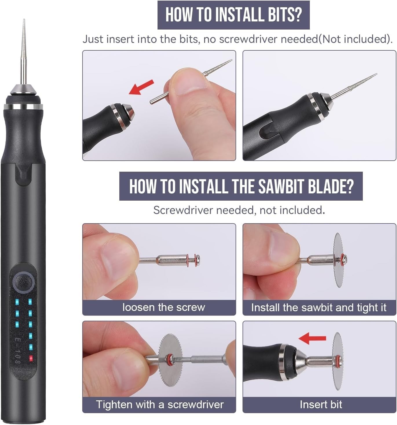 USB Rechargeable Electric Engraving Pen, 37 Bits Cordless Engraver for Jewelry