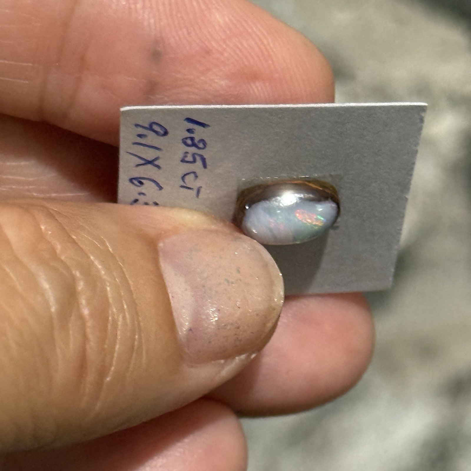 1.85ct 9.1×6.3×3.7mm Colorful Australian Boulder Opal Oval Cabochon Ring Gem