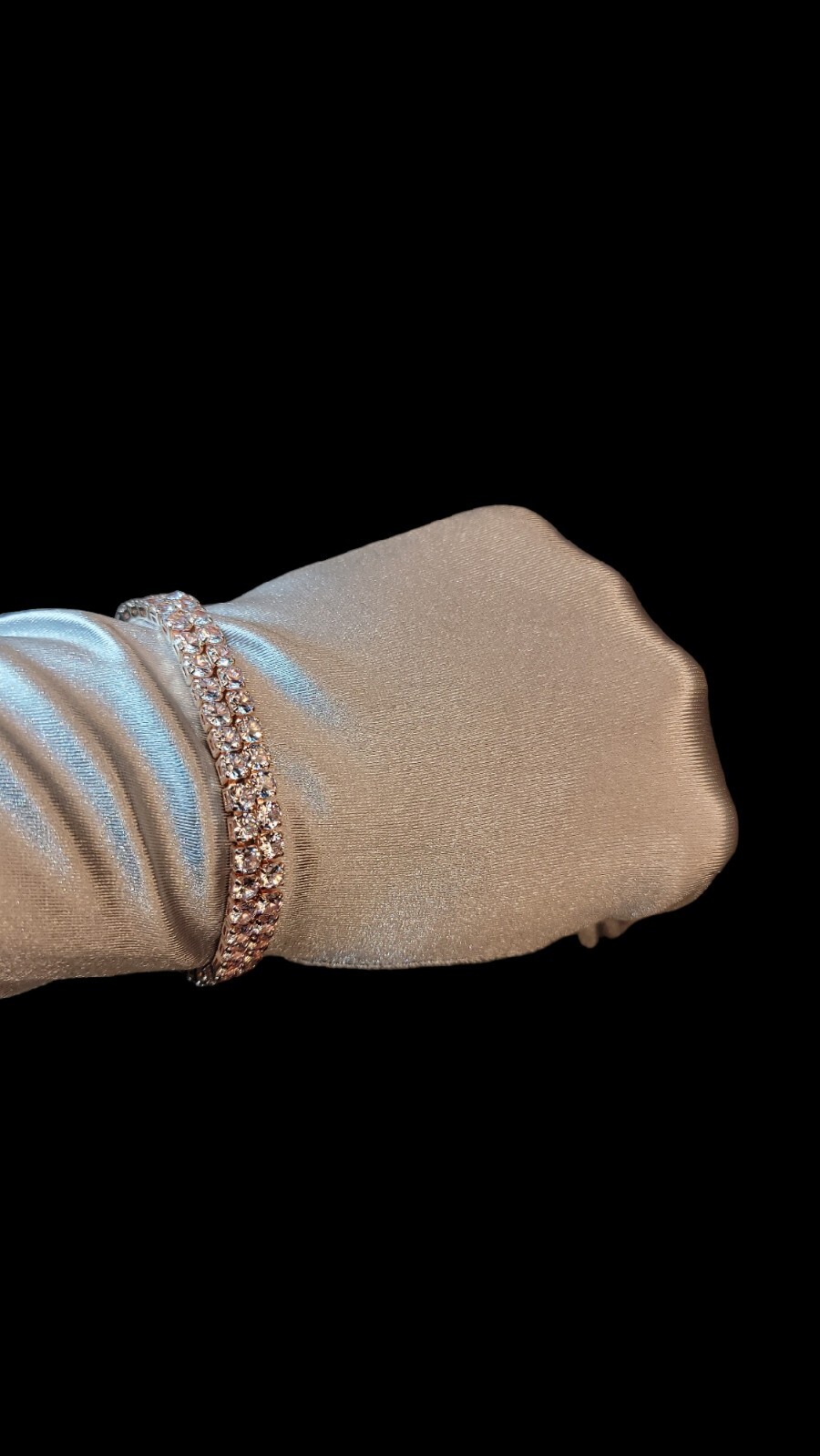 Luxury shiny full Zircon rose gold plated 18k women’s bracelet 2 piece set
