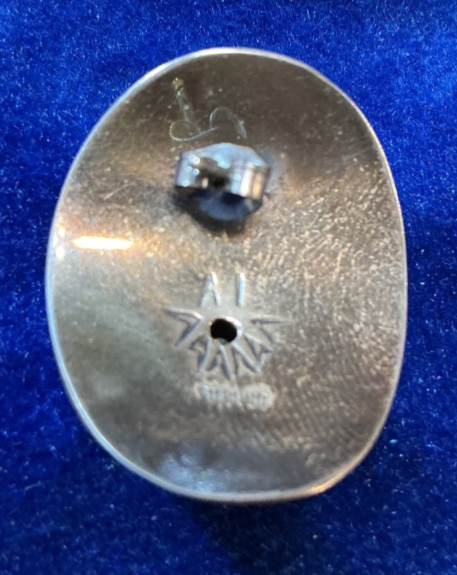 VINTAGE SOUTHWEST. N. A. STERLING DOME EARRINGS, SIGNED