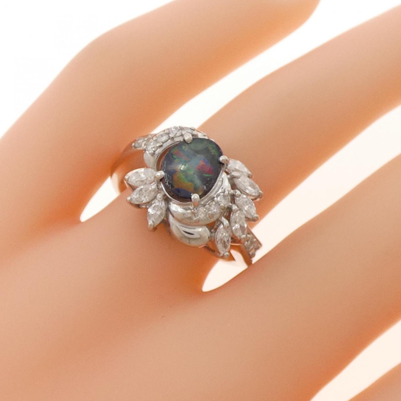 Authentic PT900 Boulder Opal Ring 0.98CT #230-000-556-2359
