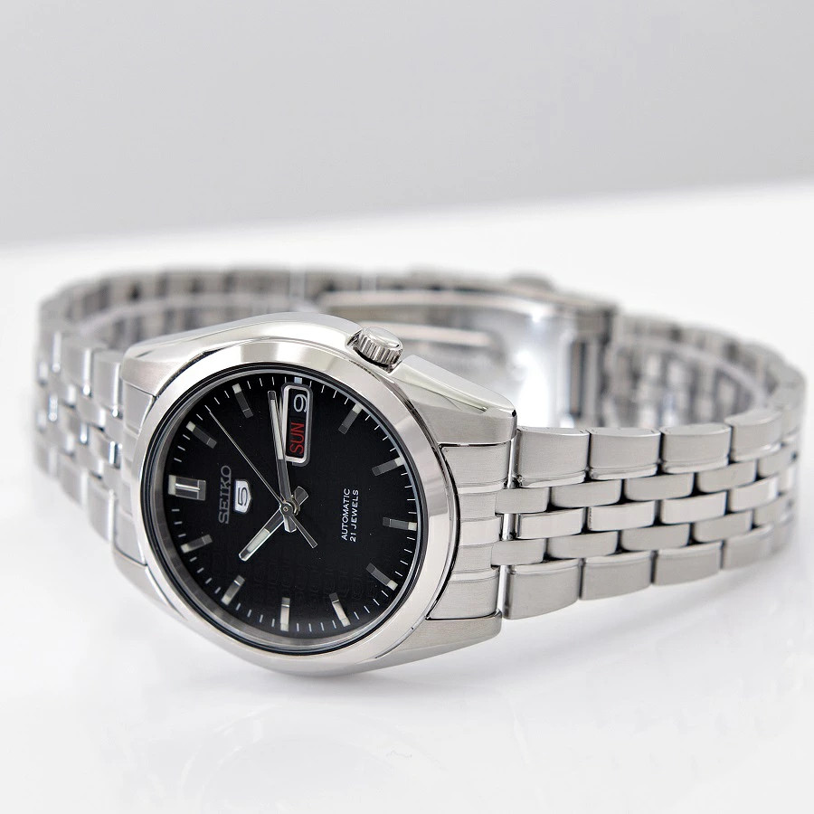 Seiko 5 SNK361K1 Automatic Men’s Watch Black Dial Day Date Japan New
