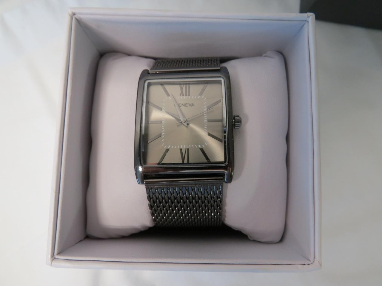 Men’s Geneva Clou de Paris Gray Gun Metal Bracelet Watch KH8052GU New in case