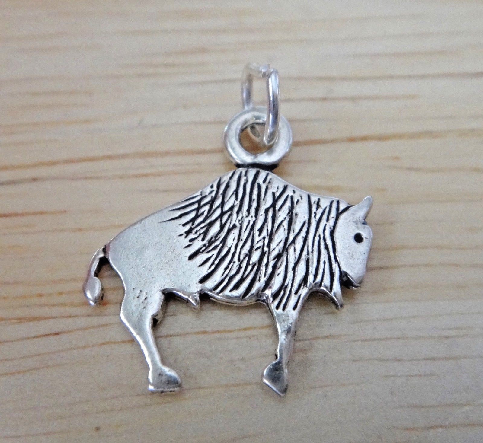 Sterling Silver 19×17 2gram Flat Buffalo Bison Charm