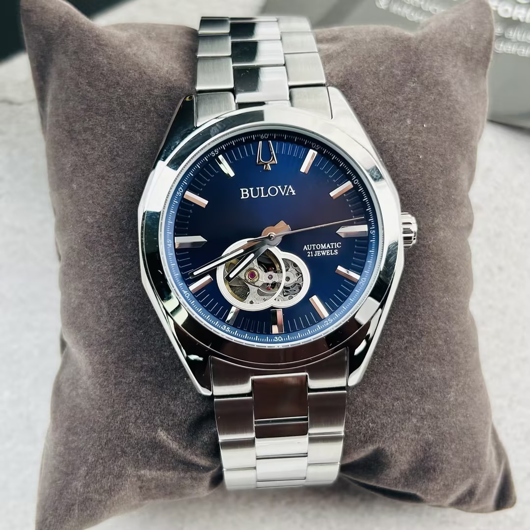 Bulova Surveyor 96A275 Blue Dial Stainless Steel Men’s Automatic Watch 42MM