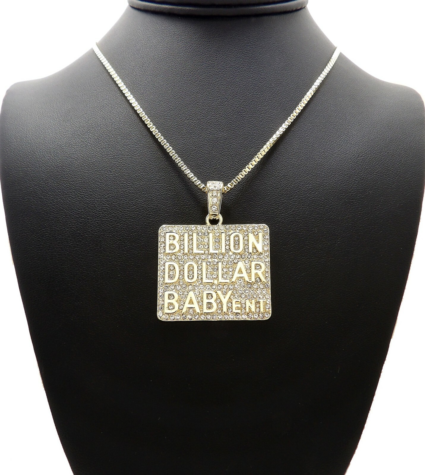 Hip Hop Billion Dollar Baby Ent Pendant Box,Cuban,Rope Chain Necklace XZ406