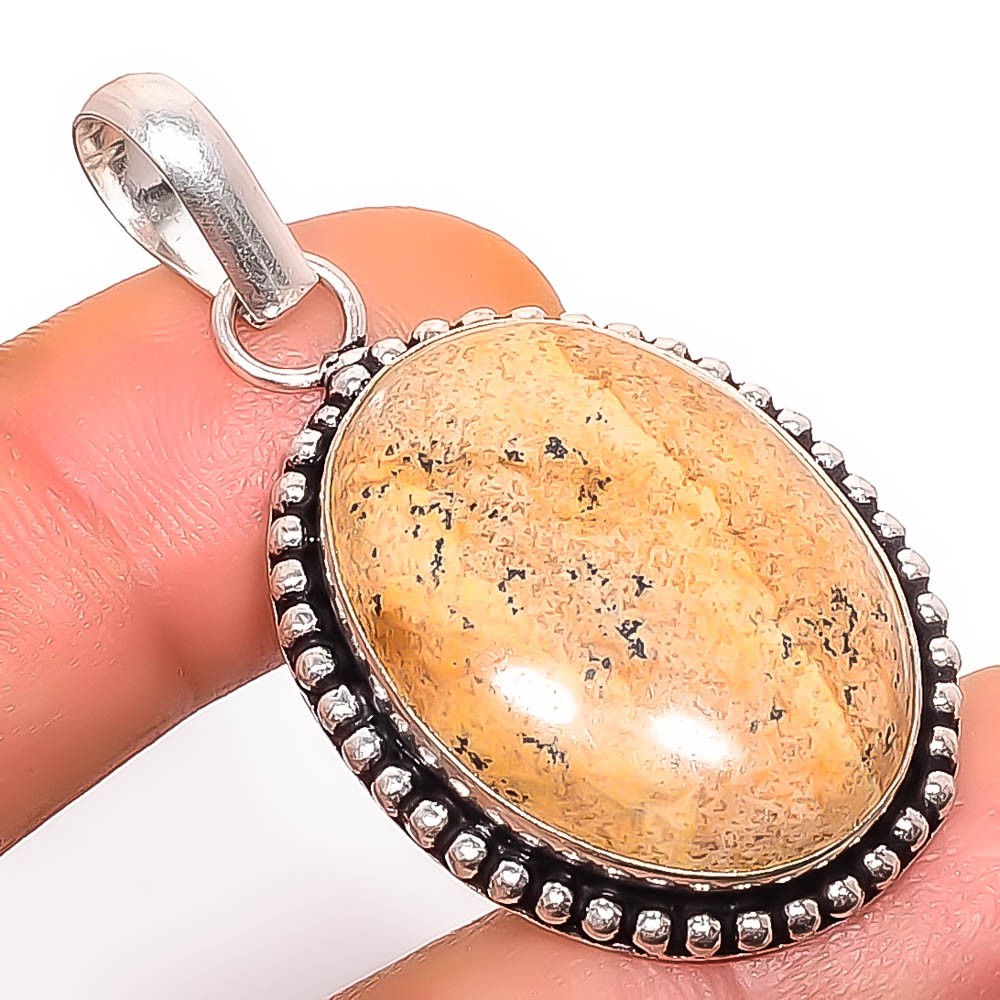 Picture Jasper- Oregon 925 Silver Plated Handmade Pendant 1.95″ P56