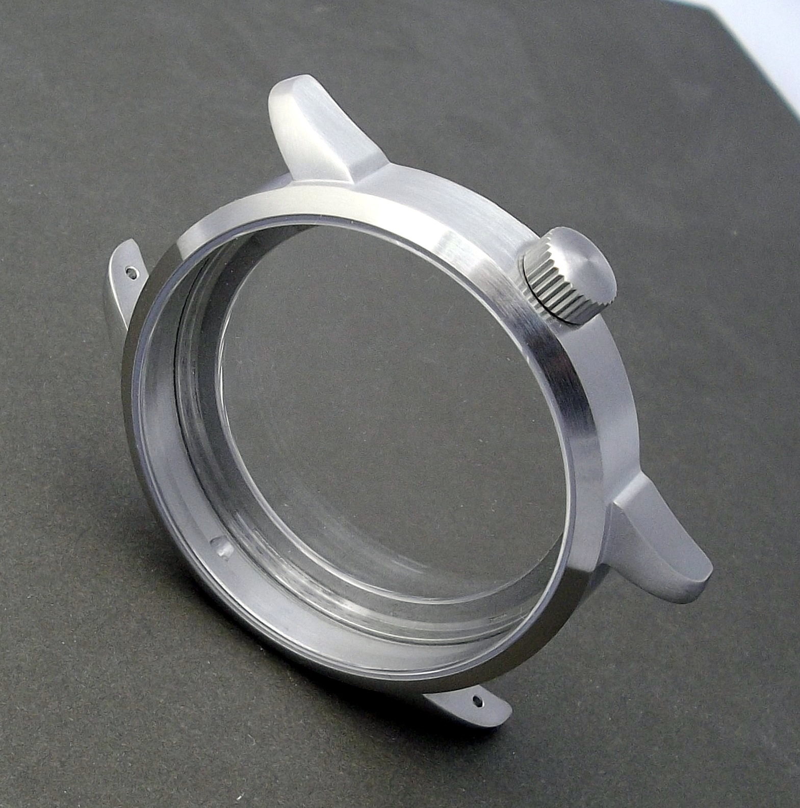 ST.STEEL WATCH CASE ETA UNITAS 6497 / 6498 BRUSHED / POLISHED SAPPHIRE GERMANY