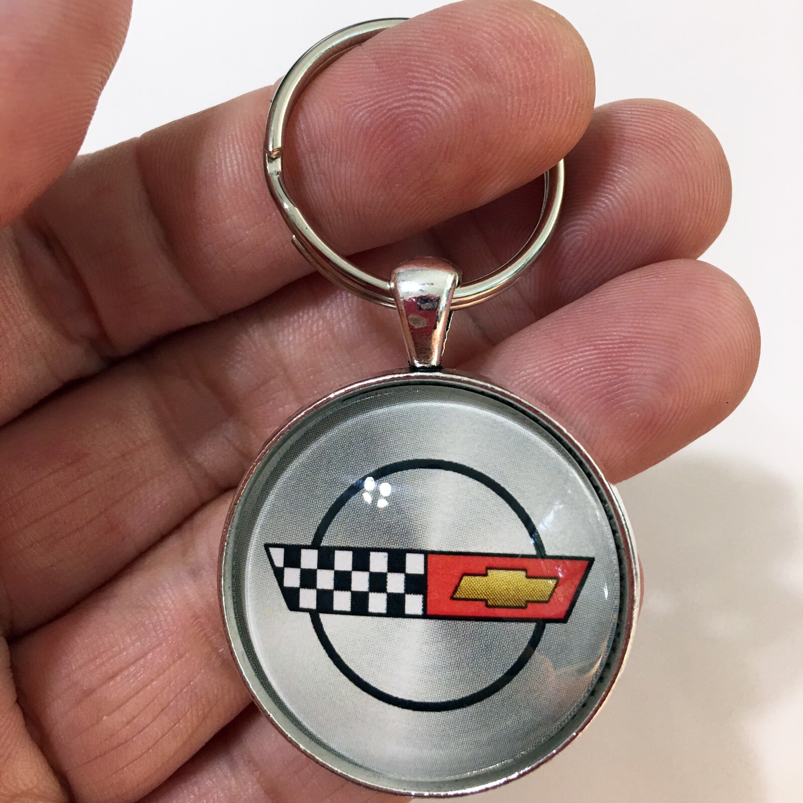 Vintage Corvette C4 Wheel Center Cap 1.2″ Diameter Keychain Chevy 1983-1996