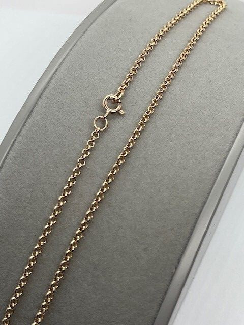 💕 🇬🇧 9ct Rose Gold 🇬🇧MADE IN UK 🇬🇧 2.25mm Belcher Chain 22″ / 55cm (RBBL)