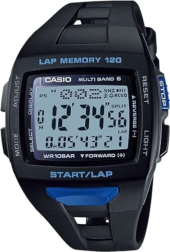 CASIO Collection STW-1000-1BJH Solar Radio Men’s Watch Black/Blue Blister Pack