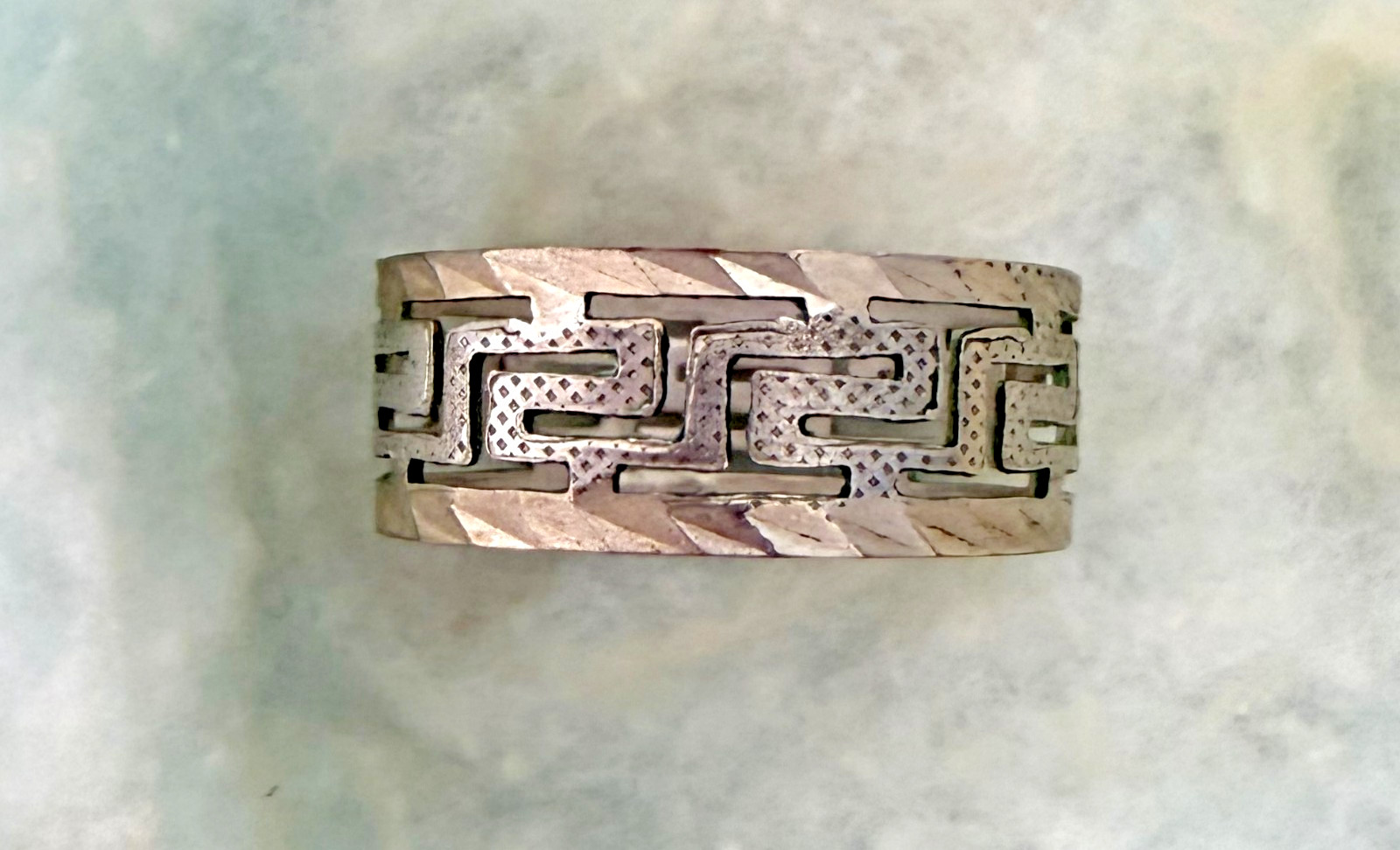 Silver Greek Key Jewellery Set – Bracelet, Ring & Statement Necklace