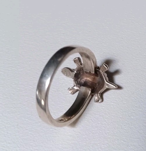 Sterling Silver Thailand Turtle Ring SZ 6 2gm