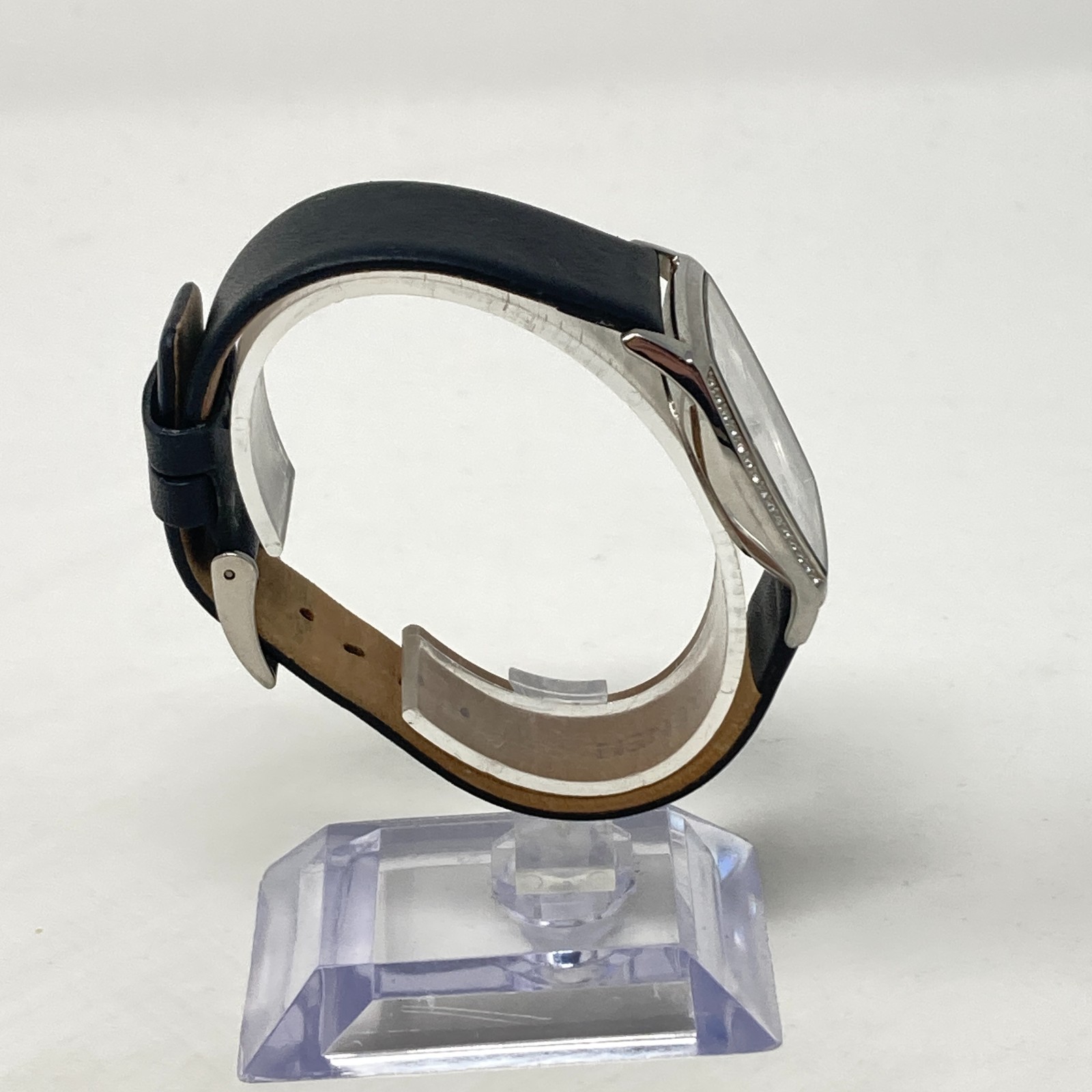 Skagen Grenen Watch Women 29mm Silver Tone Date Crystals Leather New Battery
