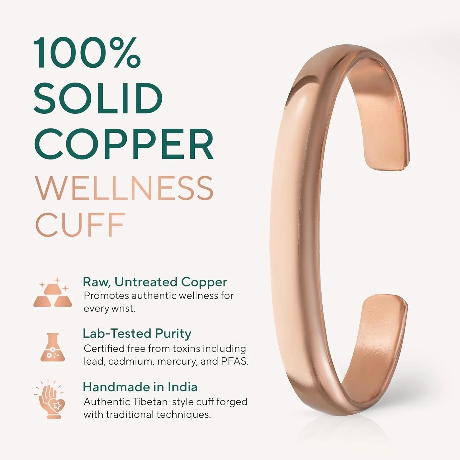 Hand Forged 100% Pure Copper Bracelet. Solid Copper Arthritis Relief Bracelet.